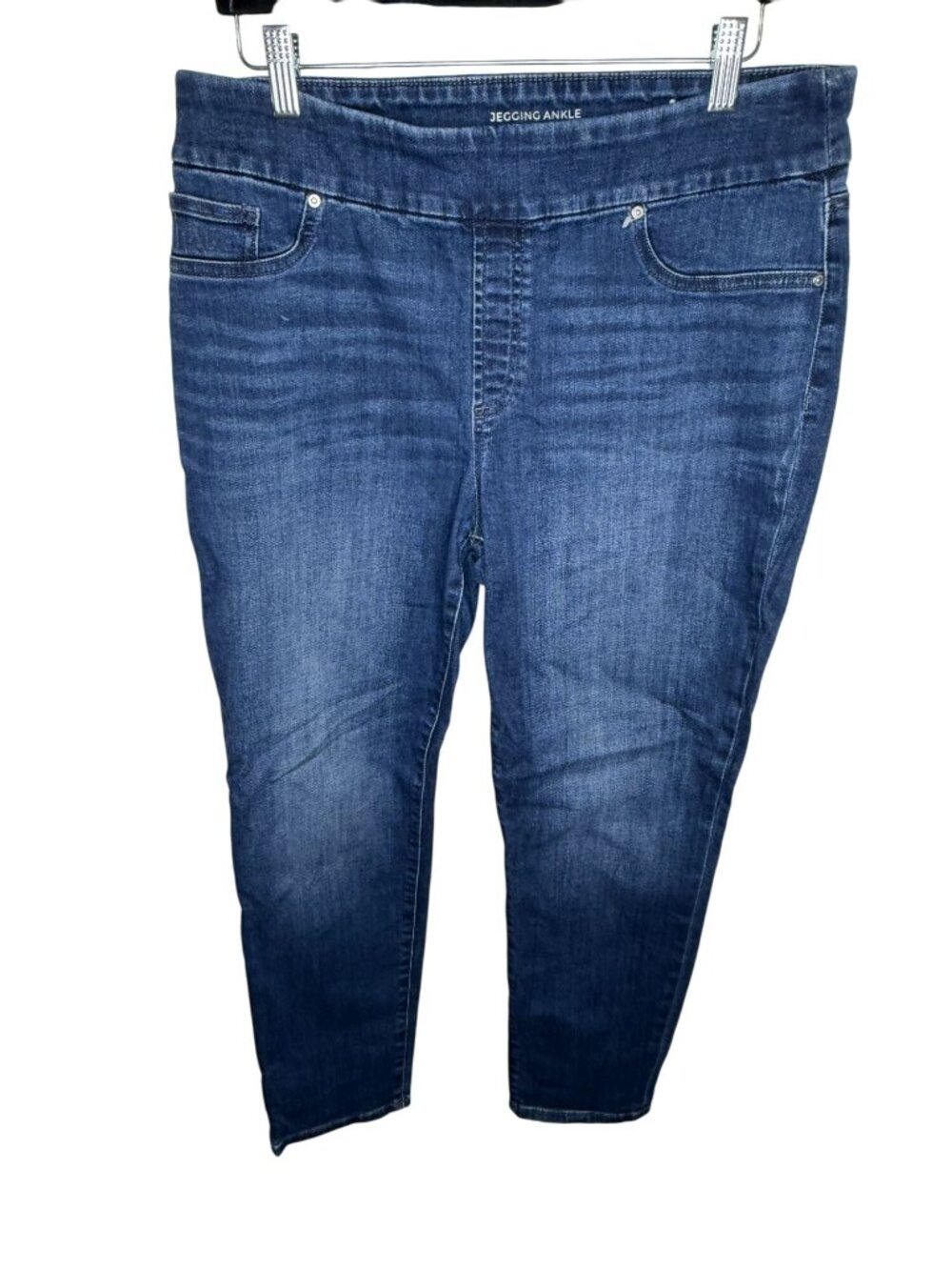 Chico’s 2R Pull On Jeggings Dark Wash Stretch Ankle Jeans Womens